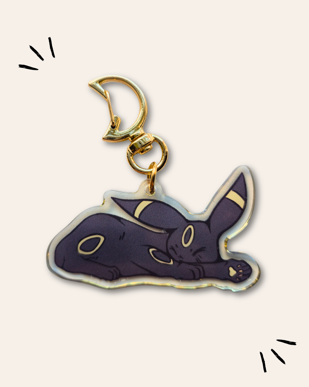 Moon Kitty Keychain