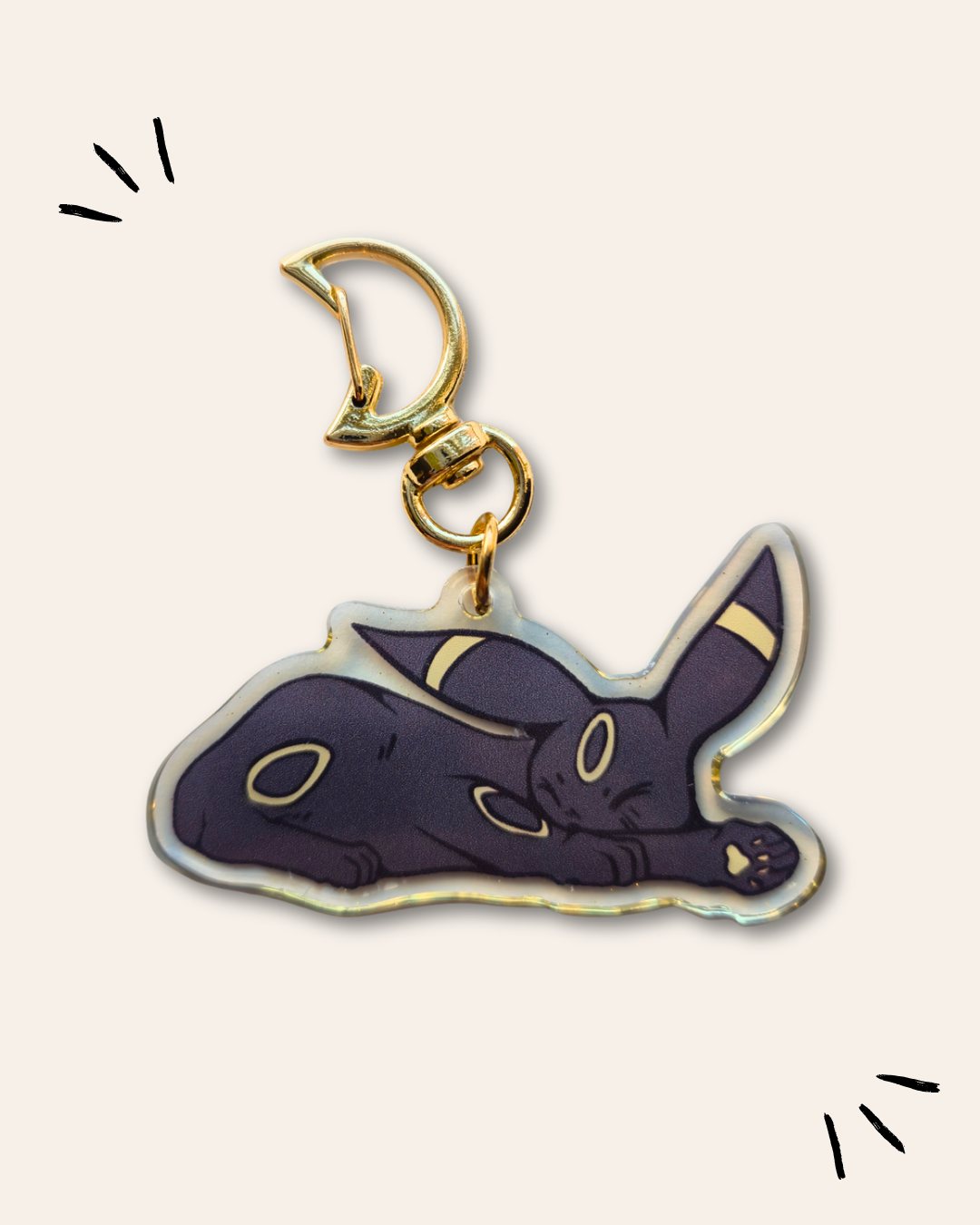 Moon Kitty Keychain