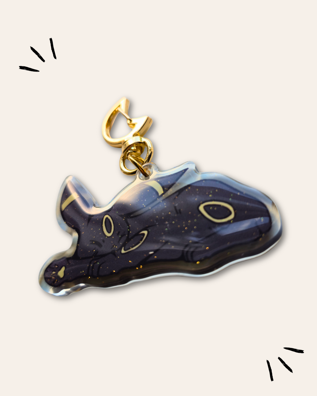 Moon Kitty Keychain