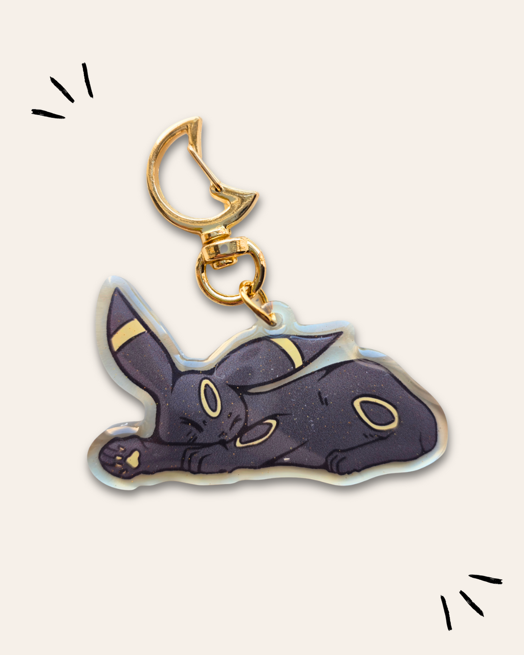 Moon Kitty Keychain